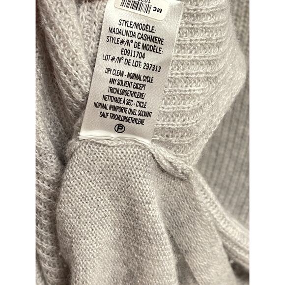 Theory Cashmere Sweater Medium Madalinda Womens Gray Cowl Long Sleeve Tunic - Picture 5 of 8